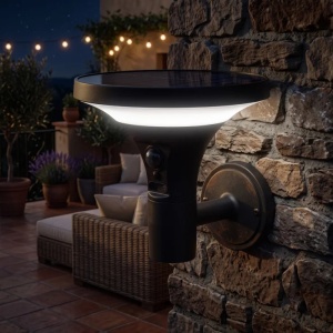 Solarna zidna lampa sa senzorom pokreta 3.8W 500lm crna EUROLAMP  - Img 2