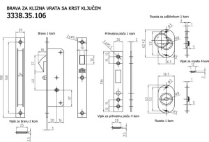 Brava za klizna vrata - krstasti ključ BANE - Img 2
