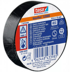 Izolir traka 10m - 15mm crna TESA - Img 1