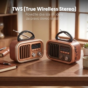 Prenosni retro Bluetooth radio PROSTO - Img 3