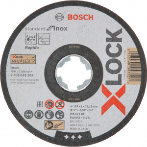 Rezna ploča za inox za ravno sečenje X-LOCK Standard 125x1mm BOSCH - Img 1