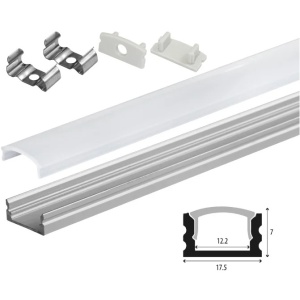 Set aluminijumski profil za LED trake 2m 17.5x7 mm PROSTO