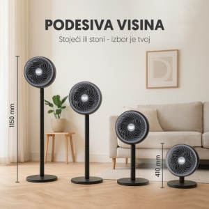 Stojeći ventilator TURBO 75W - crni PROSTO - Img 2