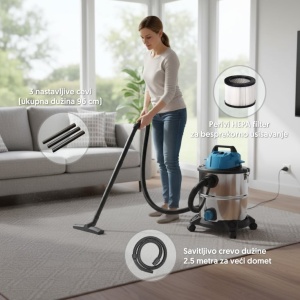 Usisivač za suvo i mokro usisavanje 20l 1400W PROSTO - Img 5