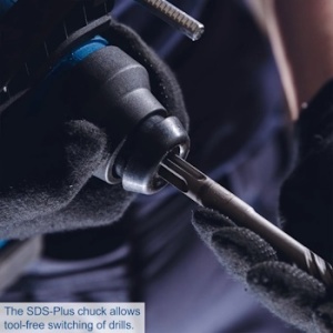 Akumulatorska udarna čekić bušilica SDS PLUS Brushless IXES Solo BC-RHD230-X+ set punjač 2.4A i baterija 2.0Ah Scheppach - Img 8