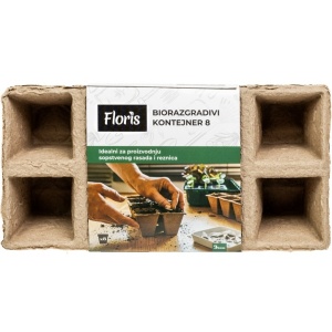 Biorazgradivi kontejner za rasad 8cm - 3kom. FLORIS