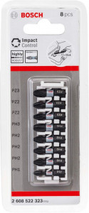 Bitovi kovani Impact Control PH1/PH2/PH3/PZ2/PZ3 8kom. BOSCH - Img 2
