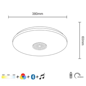 Bluetooth LED plafonjera 22/44W CCT+RGB dimabilna sa zvučnikom PROSTO - Img 2