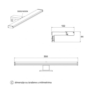 LED zidna lampa za kupatilo 6W 3000/4000K hrom PROSTO - Img 4