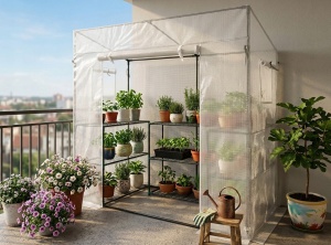 Montažni plastenik 200x77x168cm beli GardenLine - Img 6