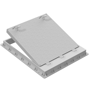 Poklopac za šaht PVC - kockasti sivi 80x90cm