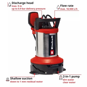 Potopna pumpa za prljavu vodu - set za poplave GE-DP 7535 N LL ECO EINHELL - Img 2
