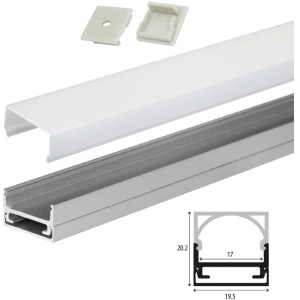 Set B aluminijumski profil za LED trake 1m 20.2x19.5 mm PROSTO