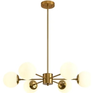 Viseći luster 6xE27 720 mm belo-bakarni ORBA