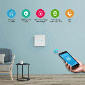 Wi-Fi smart prekidač svetla 2x5A PROSTO - Img 4