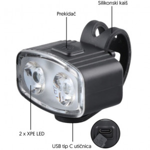 Lampa za bicikl LED punjiva 2kom. PROSTO - Img 2