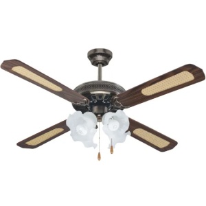 Plafonski ventilator sa 4 svetla E27 125 cm 70W antik bronza PROSTO