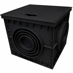 Poklopac za šaht PVC - kockasti crni sa kutijom 30x30cm PLUS GROUP