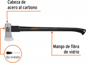Sekira sa fiber drškom 1.5kg TRUPER - Img 2