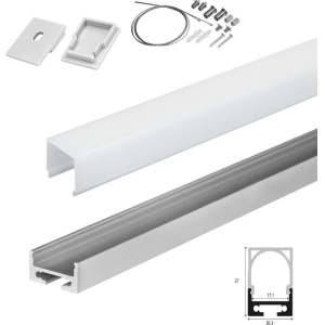 Set B aluminijumski profil za LED trake 1m 27x20 mm PROSTO