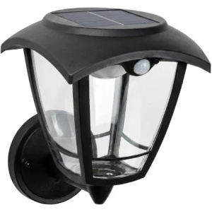 Solarna zidna lampa sa senzorom pokreta 3W 400lm crna EUROLAMP