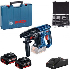 Akumulatorska elektro-pneumatska čekić bušilica GBH 180-LI 18V, 2x4.0 Ah + 11-delni SDS plus set BOSCH - Img 1