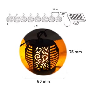 Viseća solarna LED lampa - mini lampioni 2m PROSTO - Img 3