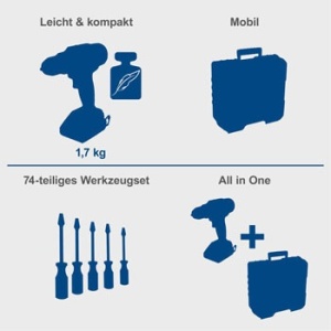 Akumulatorska bušilica - odvijač sa 74 komada pribora C-DTB74/1-X Scheppach - Img 3