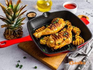 Grill tiganj tučani - emajlirani spolja 26x26cm - Img 3