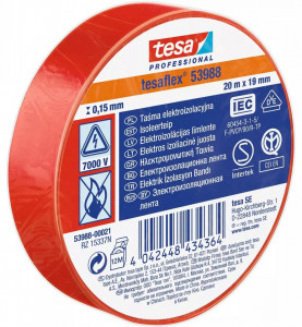 Izolir traka 20m - 19mm crvena TESA - Img 1