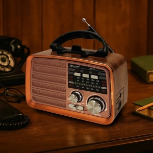Prenosni retro radio prijemnik roze PROSTO - Img 2