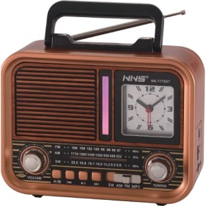 Prenosni retro RGB Bluetooth radio + sat PROSTO