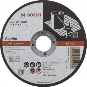 Rezna ploča za inox Best Rapido Long Life AS 60 V BF 41 125x1.0mm BOSCH
