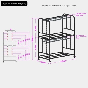 Smart Bašta Rack System 4×24W 150cm - Img 2