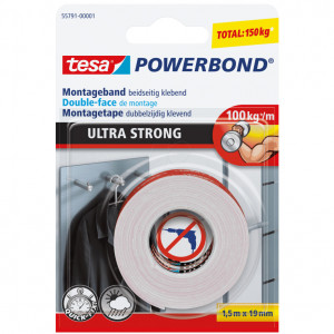 Traka dvostrano lepljiva ULTRA STRONG PRO 19mm - 1.5m (100kg/m2) TESA - Img 1
