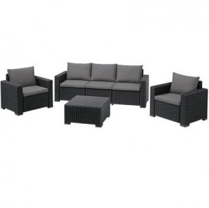 Baštenski set california 3 seater - pe-ratan-grafit KETER - Img 1