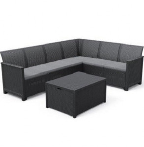 Baštenski set ugaoni elodie 6 seater sa box stolom - grafit KETER - Img 1