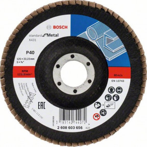 Lamelni brusni disk za metal X431 Standard 125mm, granulacija 40 BOSCH