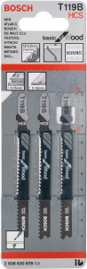 List za ubodnu testeru T 119 B Basic za drvo 3kom. BOSCH - Img 2