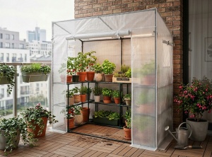 Montažni plastenik 200x77x168cm beli GardenLine - Img 4