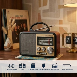 Prenosni retro Bluetooth radio PROSTO - Img 2