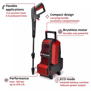 Akumulatorski perač pod visokim pritiskom HYPRESSO 36/105 EINHELL - Img 2