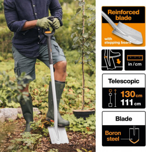 Ašov sa drškom teleskopski 111-130cm Xact FISKARS - Img 5