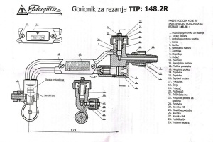 Gorionik za rezanje sa kolicima - acetilen Teleoptik - Img 2
