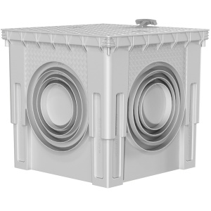 Poklopac za šaht PVC - kockasti sivi sa kutijom 55x55cm