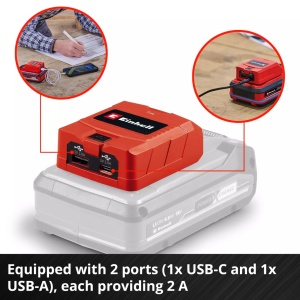 Power Bank USB - punjač TC-CP 18 Li USB A/C-Solo EINHELL - Img 3