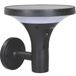 Solarna zidna lampa sa senzorom pokreta 3.8W 500lm crna EUROLAMP