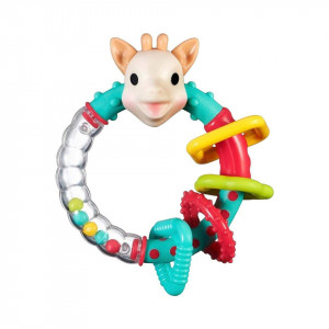 Zornaitoare multi-texturata Girafa Sophie, multicolora - Img 1