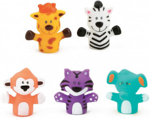 LUDI Set 5 marionete deget „SAFARI ANIMALS” - Img 1