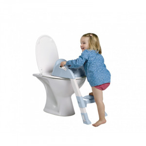 Reductor pentru toaleta cu scarita Kiddyloo Baby blue - Img 4